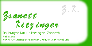 zsanett kitzinger business card
